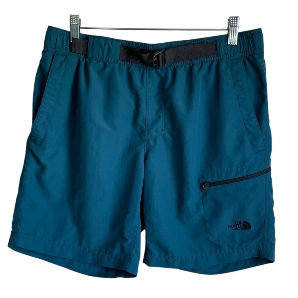 The North Face Class V Belted Shorts 8" Sz M Teal Pockets Swim Hiking Outdoors